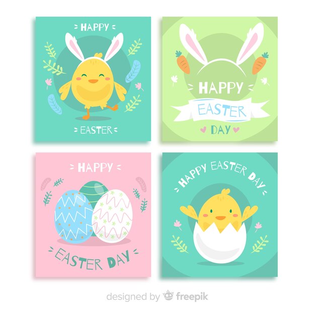 Pack tarjetas pascua dibujadas a mano