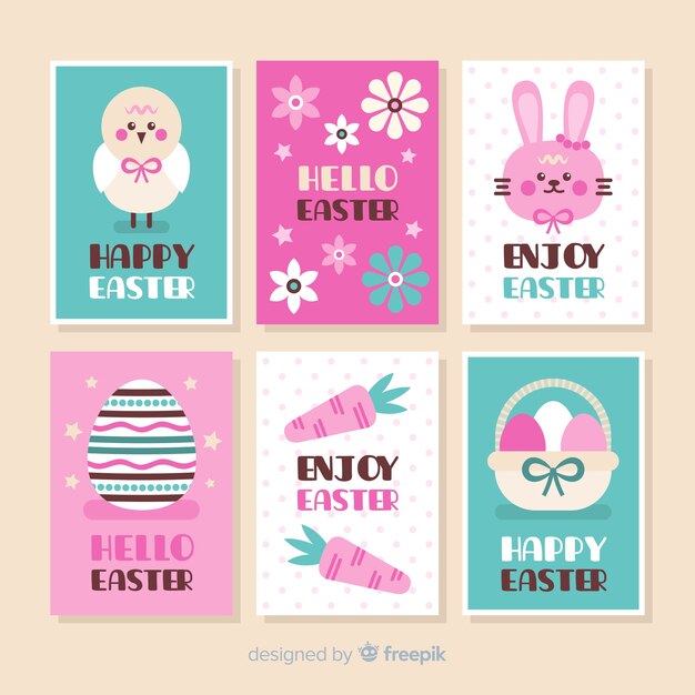 Pack tarjetas pascua plana