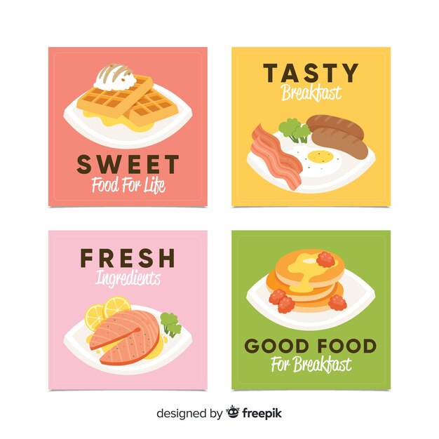 Pack tarjetas platos de comida