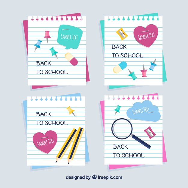 Pack de tarjetas de vuelta al cole