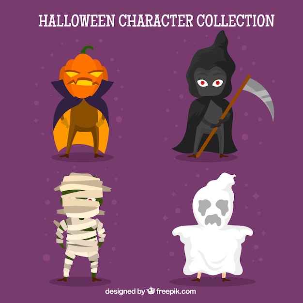 Pack de terroríficos personajes de halloween