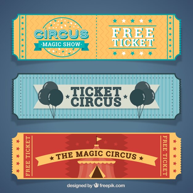 Pack de tickets de circo retro