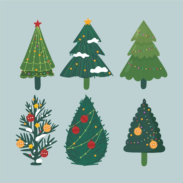 Vector gratuito pack de trenzas navideñas decoradas