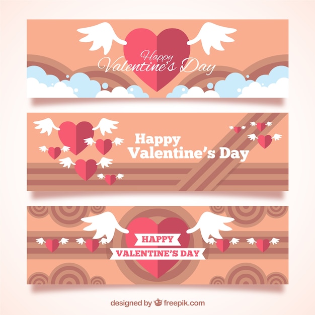 Pack de tres banners para el día de san valentín