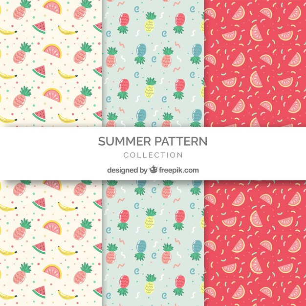 Pack de tres modernos patrones de verano