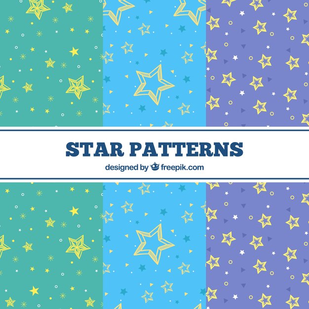Pack de tres patrones de estrellas