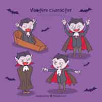 Vector gratuito pack de vampiros dibujados a mano