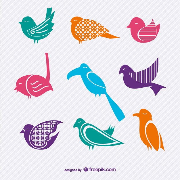 Pack de vectores de aves