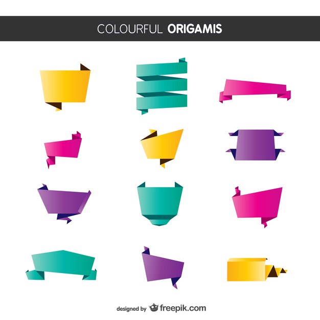 Pack de vectores estilo origami