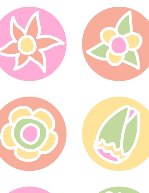 Pack de vectores de iconos florales