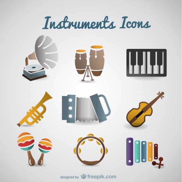 Vector gratuito pack de vectores de instrumentos de música