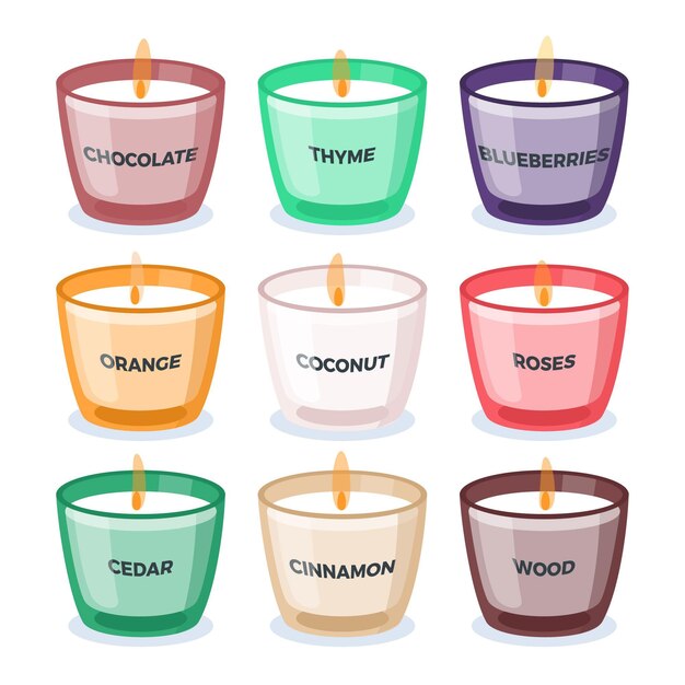 Pack velas perfumadas dibujadas a mano