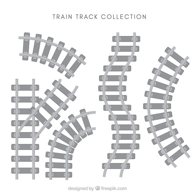 Pack de vías de tren en diseño plano