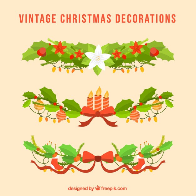 Pack vintage de adornos navideños