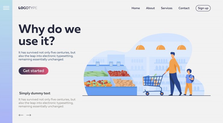 Vector gratuito padre e hijo comprando comida en supermercado