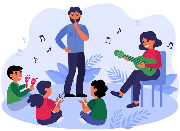 Padre pidiendo a los niños que guarden silencio