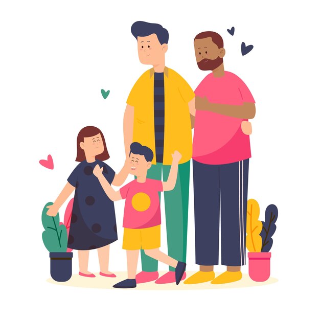 Padres felices con niños