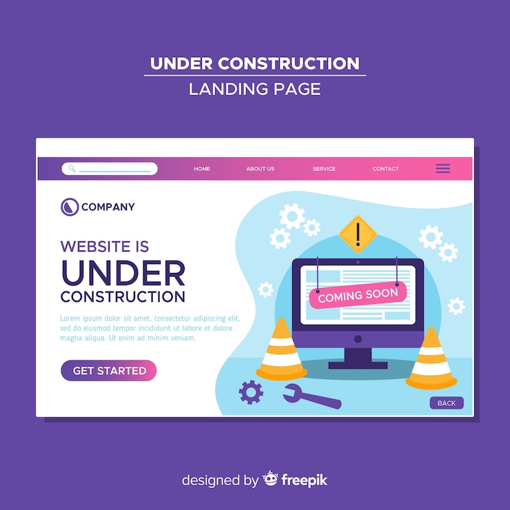 Vector gratuito página de aterrizaje en construcción