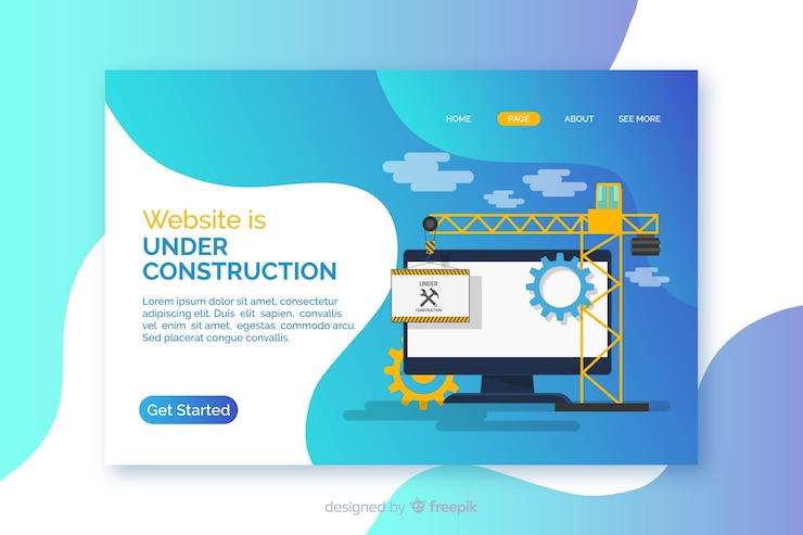 Vector gratuito página de aterrizaje en construcción