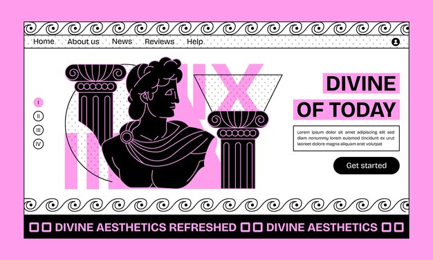 Página de aterrizaje de diseño plano grecorromano