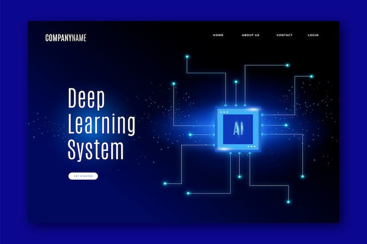 Vector gratuito página de aterrizaje de inteligencia artificial