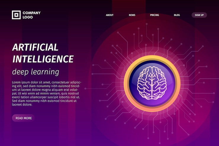 Vector gratuito página de aterrizaje de inteligencia artificial