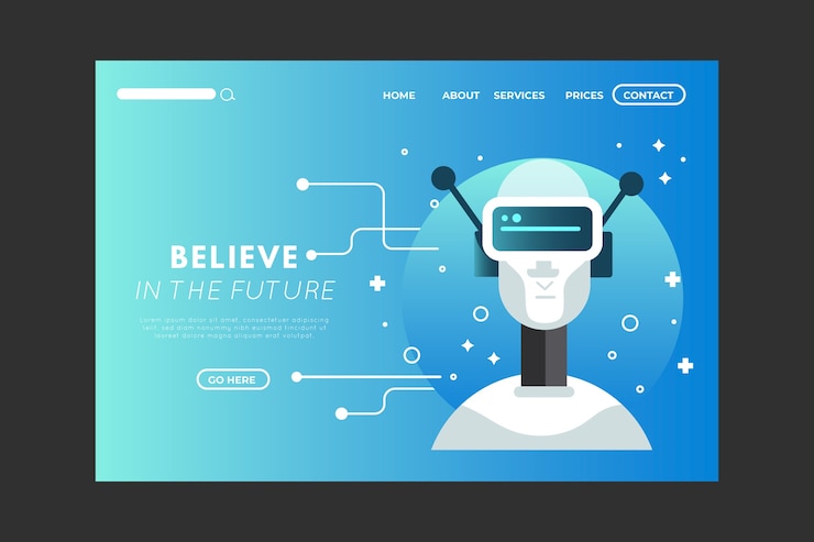 Vector gratuito página de aterrizaje de inteligencia artificial