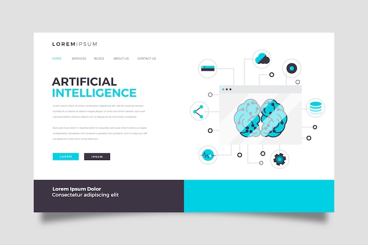 Vector gratuito página de aterrizaje de inteligencia artificial