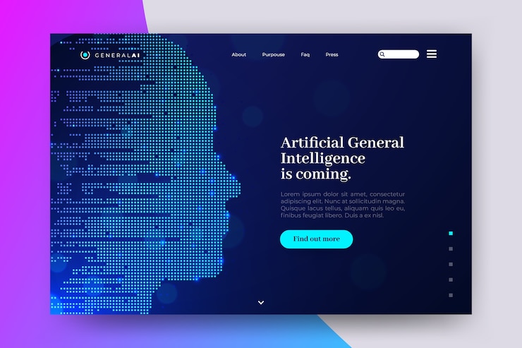 Vector gratuito página de aterrizaje de inteligencia artificial