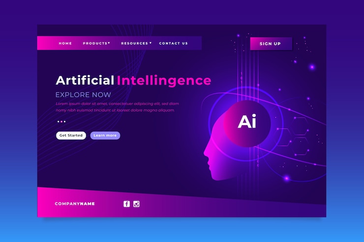 Vector gratuito página de aterrizaje de inteligencia artificial