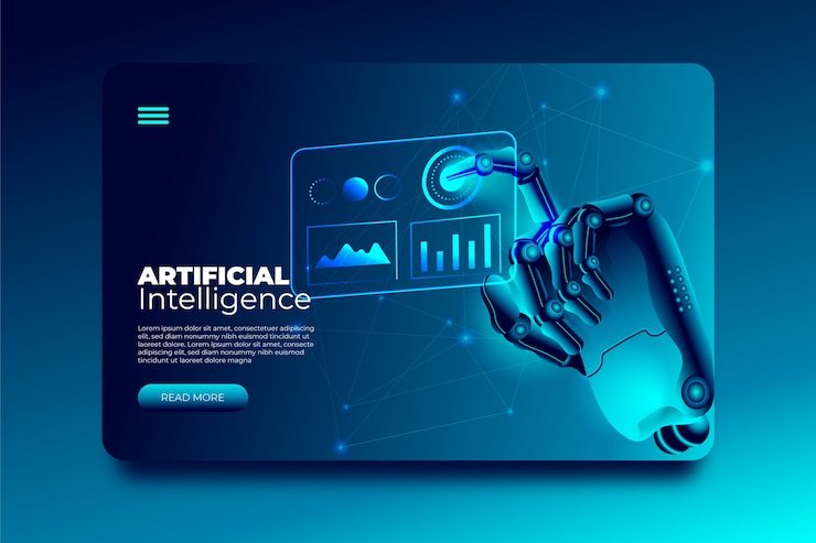 Vector gratuito página de aterrizaje de inteligencia artificial