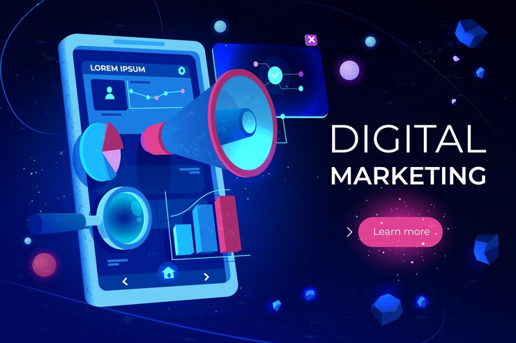 Vector gratuito página de aterrizaje de marketing digital
