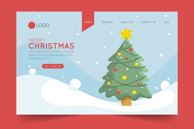 Página de aterrizaje de Navidad dibujada a mano