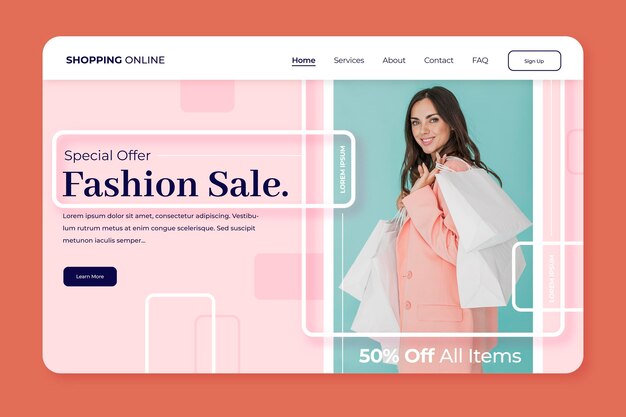 Página de aterrizaje para venta de moda