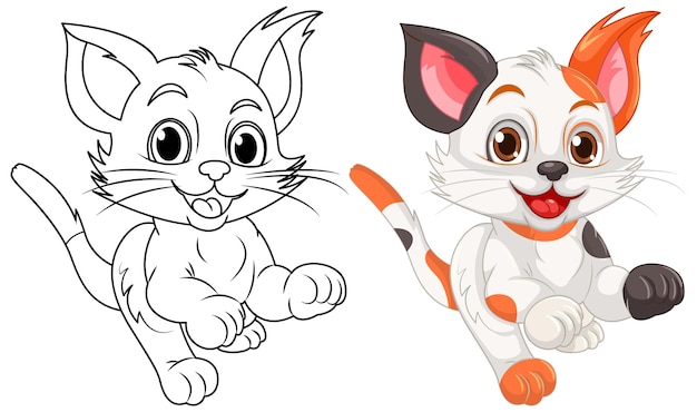 Página para colorear de garabatos de gato para niños