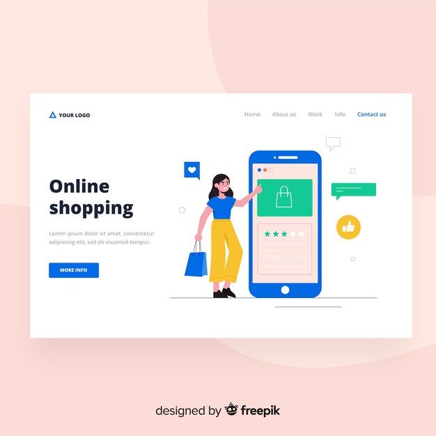 Página de destino de compras en línea