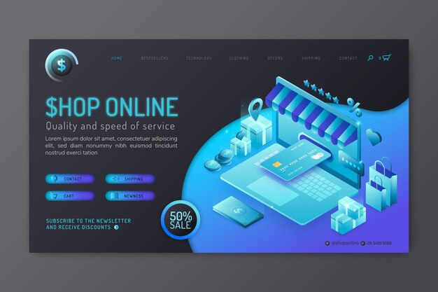 Página de destino de compras en línea