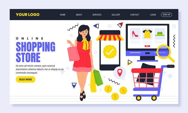 Página de destino de compras en línea