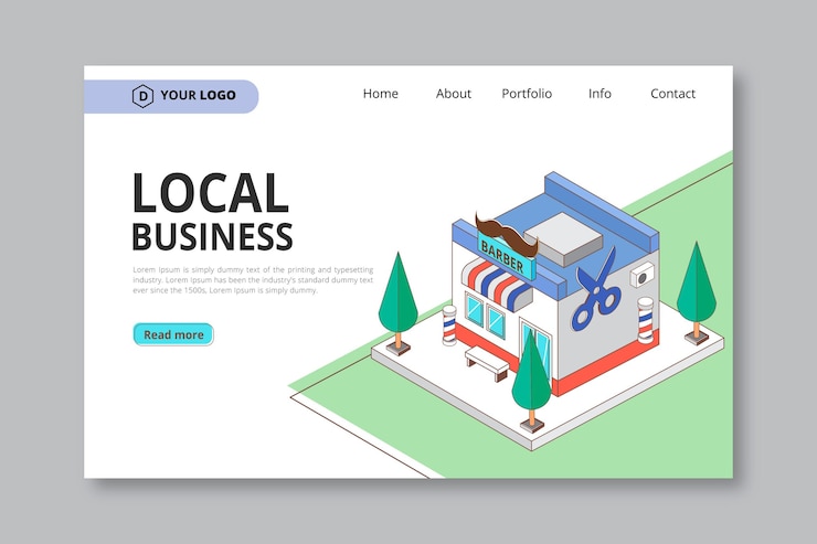 Vector gratuito página de destino de empresas locales
