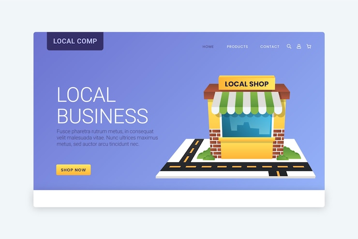 Vector gratuito página de destino de empresas locales