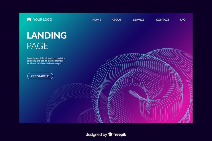 Vector gratuito página de destino con formas abstractas