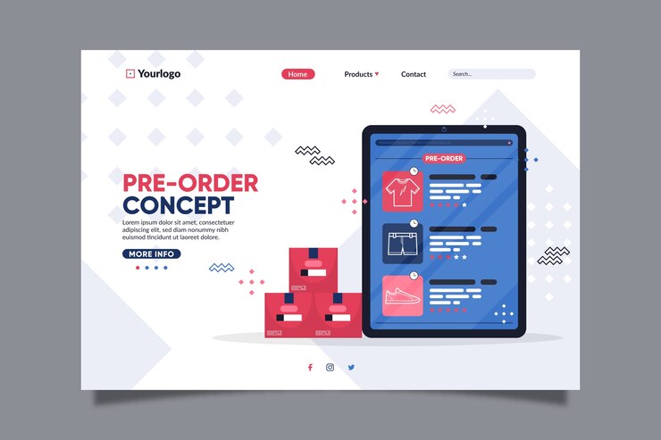 Vector gratuito página de destino de reserva con tableta digital