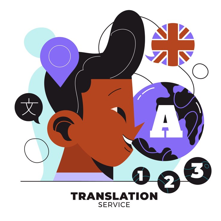 Vector gratuito página de destino de los servicios de traducción dibujada a mano