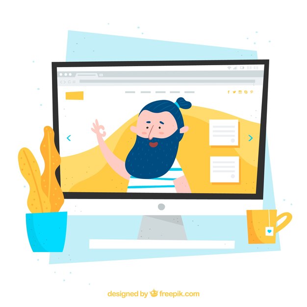 Página de destino para un sitio web en estilo lindo