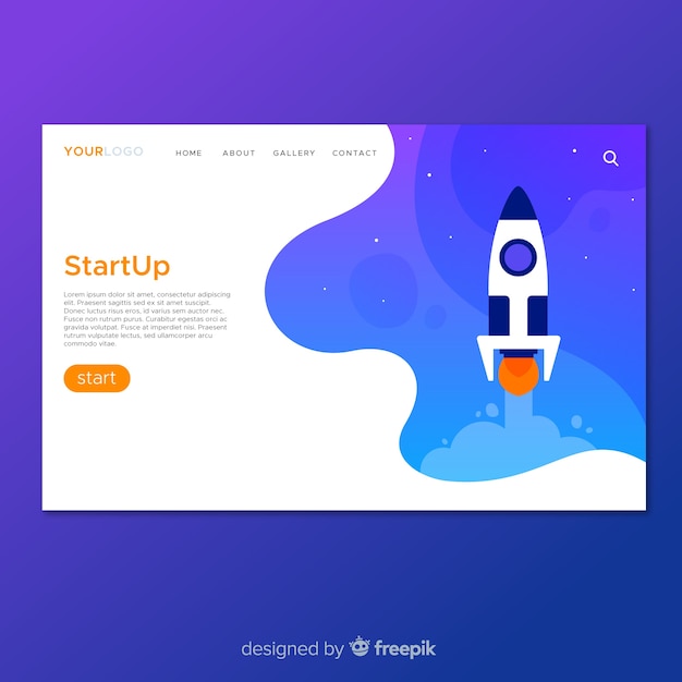 Vector gratuito página de destino para startup