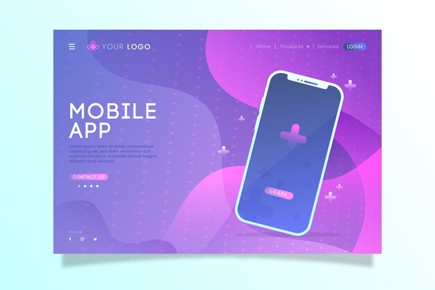Página de destino con teléfono inteligente