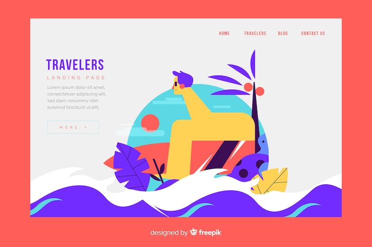 Vector gratuito página de destino de viajes