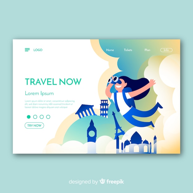 Página de destino de viajes
