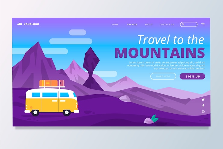 Vector gratuito página de destino de viajes