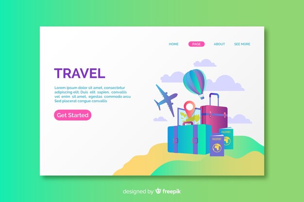 Página de destino de viajes